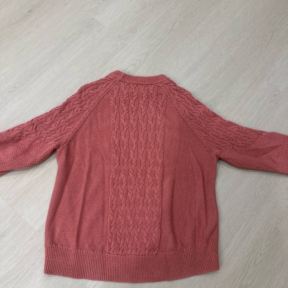 Tuckernuck Crew Neck Cable Knit Cotton Sweater Pullover Coral Orange Size XS - Picture 5 of 7